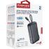 Promate Dual-Mode AC/DC Charger and 10000mAh Power Bank with 20W USB-C Port, Built-In USB-C Cable, 22.5W USB-A Quick Charge, Digital Display, and Multi-Protection System for Safe - Black